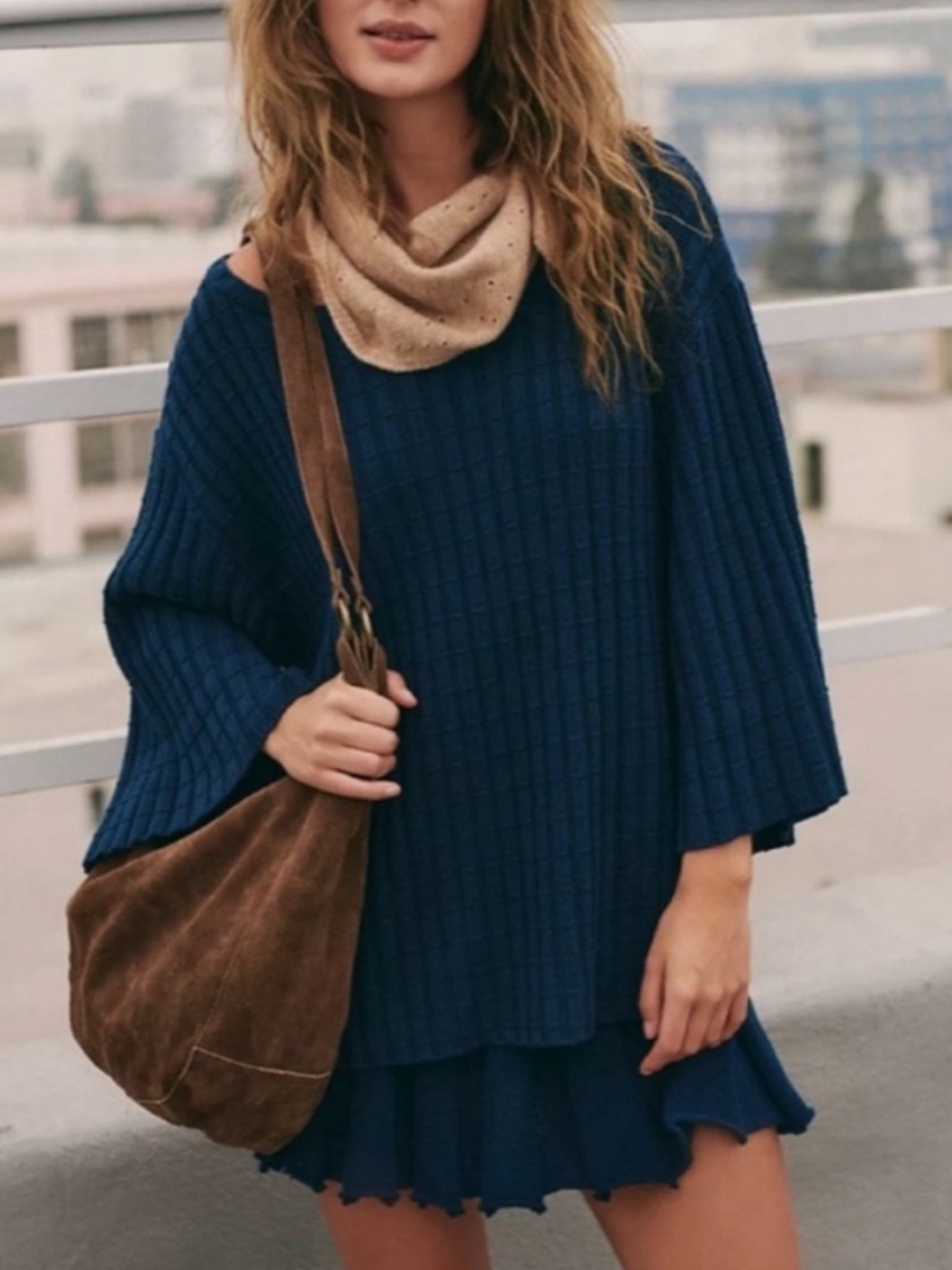Free People Kenzie Sweater Knit Set - Darkest Night Navy Blue
